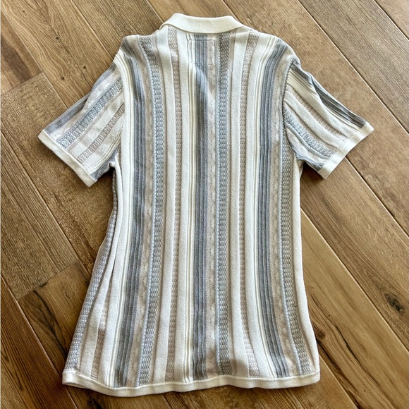 Hollister Striped Sweater Shirt Mens M  Button Down S/S Beachy Coastal R… - Picture 3 of 6